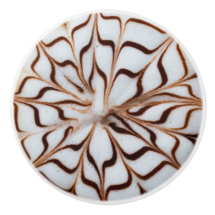 Cappuccino Pattern Ceramic Knob