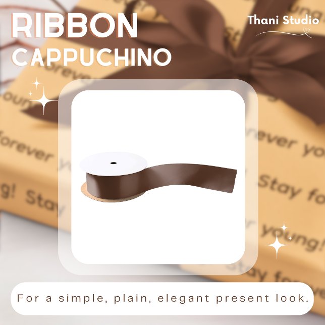 Cappuccino Simple Plain Modern Elegant Present  Satin Ribbon (Creator Uploaded)