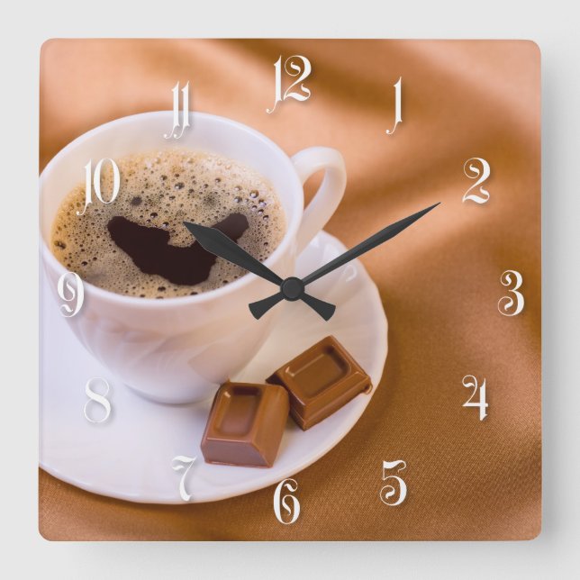 cappuccino square wall clock (Front)