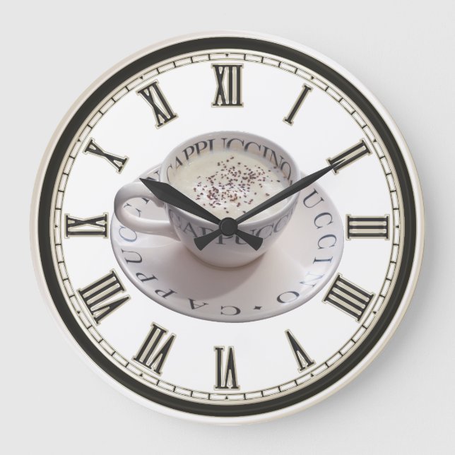 Cappucino Coffee shop fun wall clock (Front)