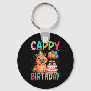 Cappy Birthday Capybara Lovers Girl Boy Happy Part Key Ring