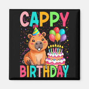 Cappy Birthday Capybara Lovers Girl Boy Happy Part Magnet