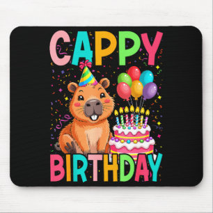 Cappy Birthday Capybara Lovers Girl Boy Happy Part Mouse Pad