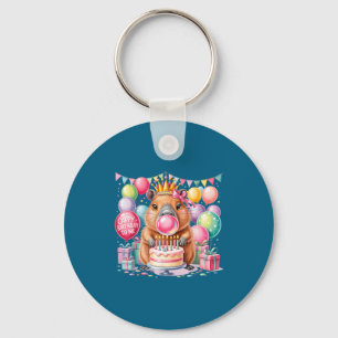 Cappy birthday to cute capybara birthday girls key ring