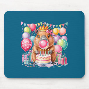 Cappy birthday to cute capybara birthday girls mouse pad