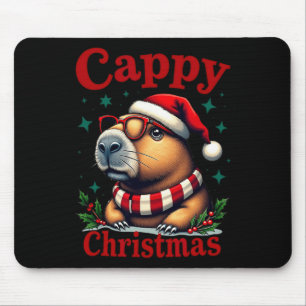 Cappy Christmas Capybara Holiday Artwork For Capyb Mouse Pad