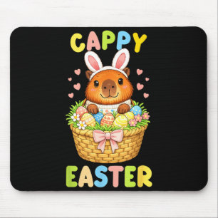 Cappy Easter Cute Capybara Bunny Ear Mouse Pad
