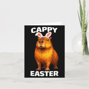 Cappy easter funny capybara bunny ears animal meme card