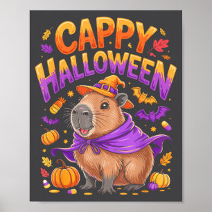 Cappy Halloween Capybara Witch  Poster