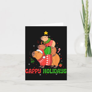 Cappy Holidays Capybara Christmas Cute Capy Xmas Card