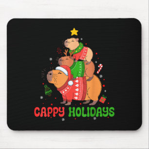 Cappy Holidays Capybara Christmas Cute Capy Xmas Mouse Pad