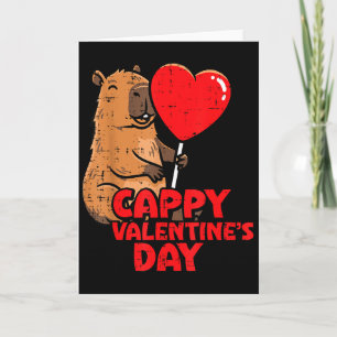 Cappy Valentines Day Capybara Cute Rodent Women Me Card