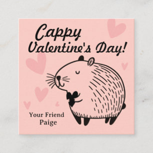 Cappy Valentine's Day Capybara Valentine Enclosure Card