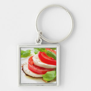 Caprese Salad. Tomato and Mozzarella slices Key Ring