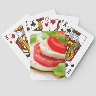 Caprese Salad. Tomato and Mozzarella slices Playing Cards