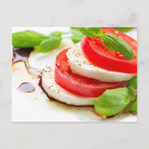 Caprese Salad. Tomato and Mozzarella slices Postcard