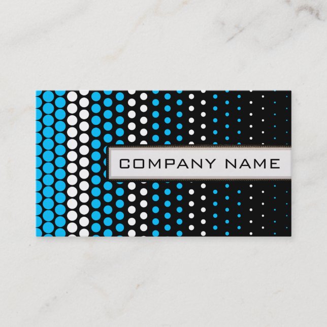 Capri and White Polka Dot Professional Business Card (Front)