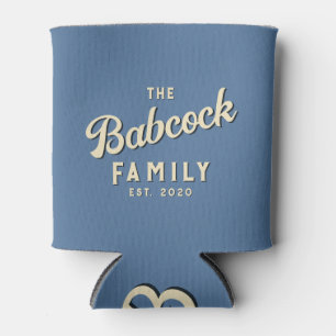 Capri Blue Retro Family Name & Year Can Cooler