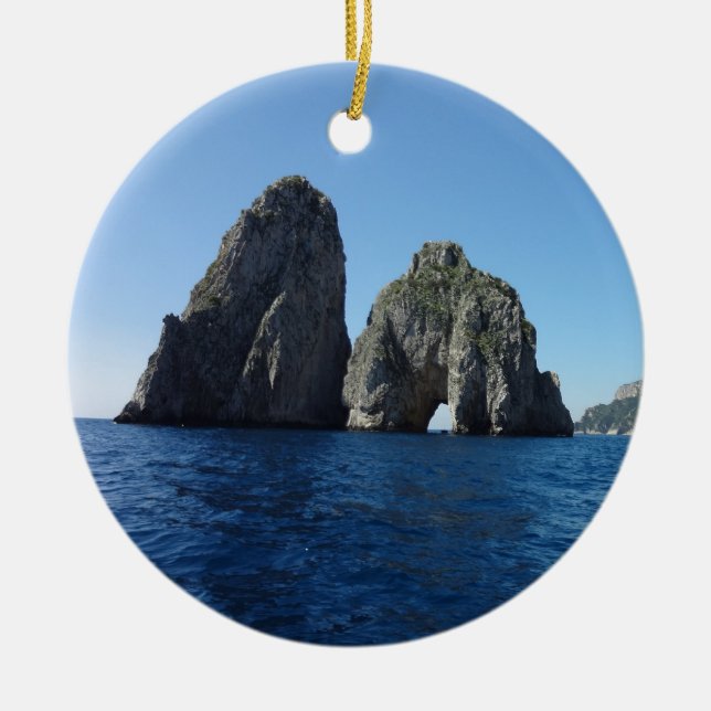 Capri Faraglion Rocks Italy Ceramic Ornament (Front)