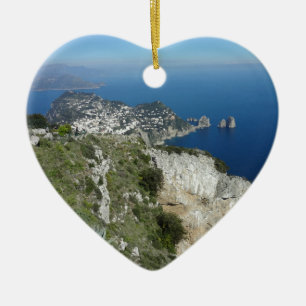 Capri Faraglion Rocks Italy High View.JPG Ceramic Tree Decoration