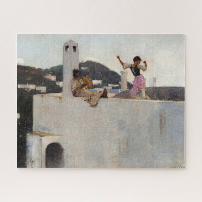 Capri Girl on a Rooftop by John Singer Sargent Jigsaw Puzzle (Horizontal)