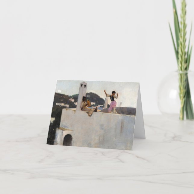 Capri Girl on a Rooftop by John Singer Sargent Thank You Card (Front)