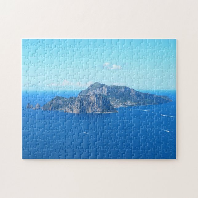 Capri Island, South Italy in blue Italian sea Jigsaw Puzzle (Horizontal)