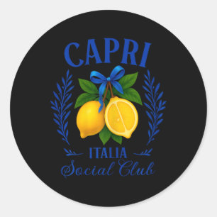 Capri Italia Lemons Travel Campania Tyrrhenian Sea Classic Round Sticker