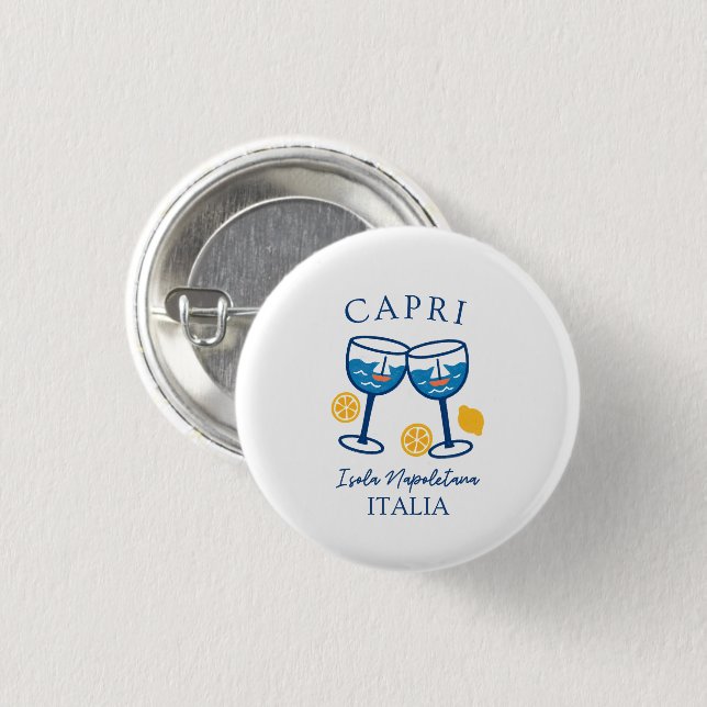 Capri Italian Summer Souvenir Pin (Front & Back)