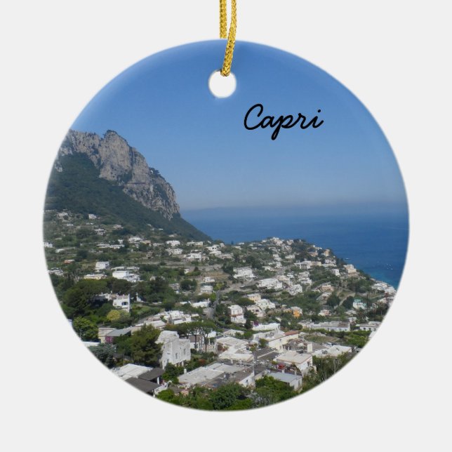 Capri, Italy Ceramic Tree Decoration (Front)