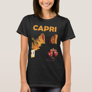 Capri Italy Coastal Cliffs Retro Travel T-Shirt