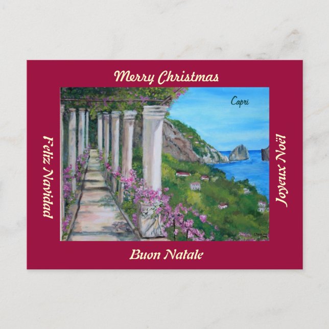 Capri, Italy  Merry Christmas Postcard (Front)
