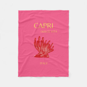 Capri, Italy, Pink Fleece Blanket