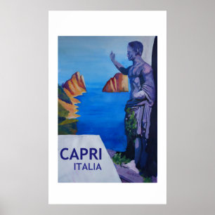 Capri Italy - Retro Style Poster