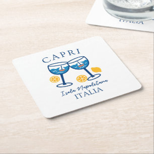 Capri Italy Summer  Square Paper Coaster