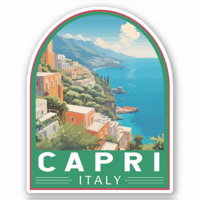 Capri Italy Travel Art Vintage (Front)