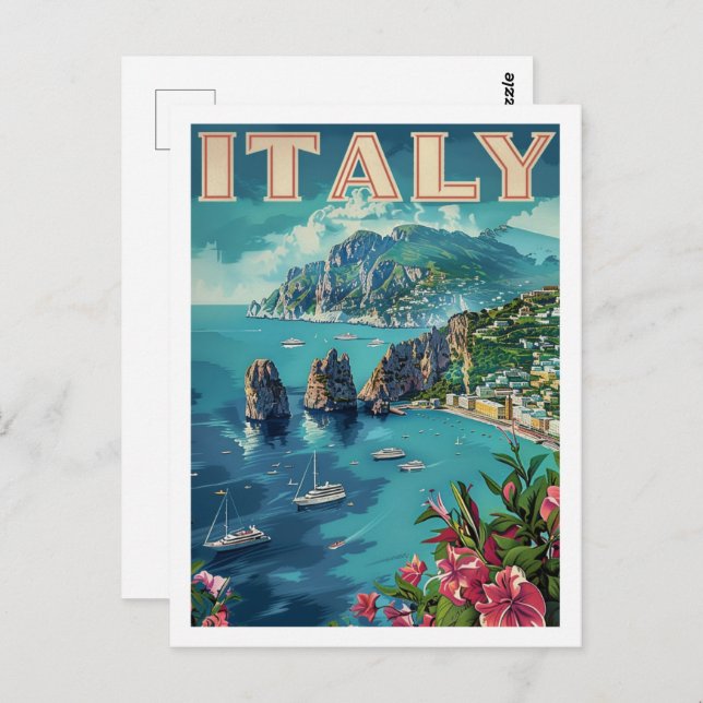 Capri Italy Vintage Famous Travel Place Postcard (Front/Back)