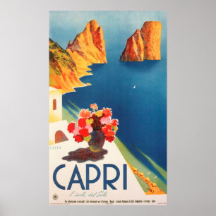 Capri, italy Vintage Travel Poster