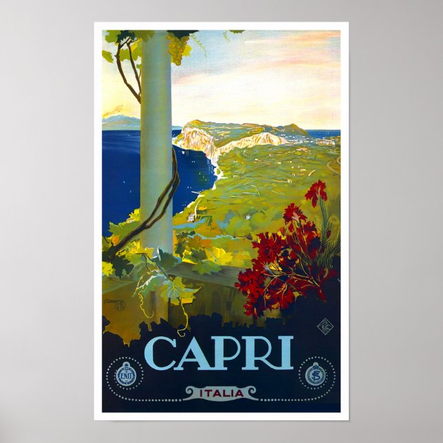 Capri Italy vintage travel Poster (Front)