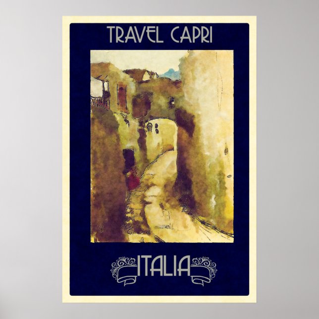 Capri, Italy Vintage Travel Poster (Front)