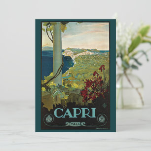 Capri, Italy, Vintage Travel Poster Art Italia Invitation