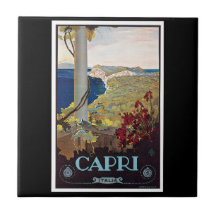 Capri, Italy Vintage Travel Poster Ceramic Tile