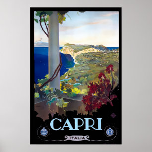 Capri, Italy Vintage Travel Tourism Poster