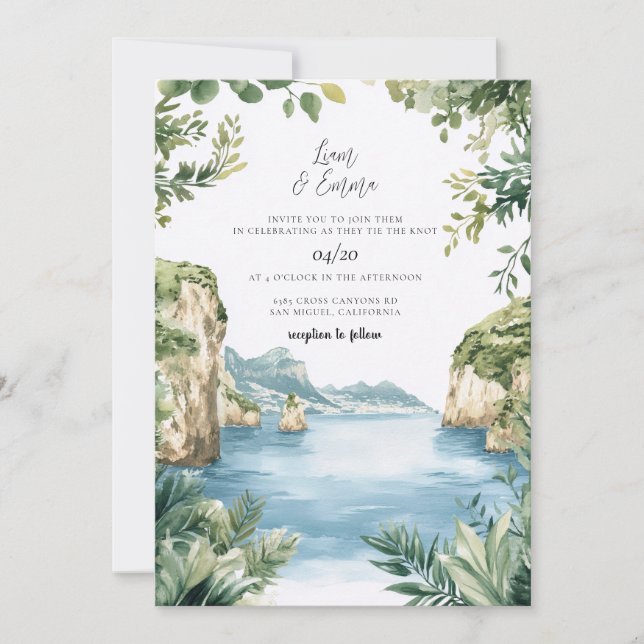 Capri Italy Wedding Invitation (Front)