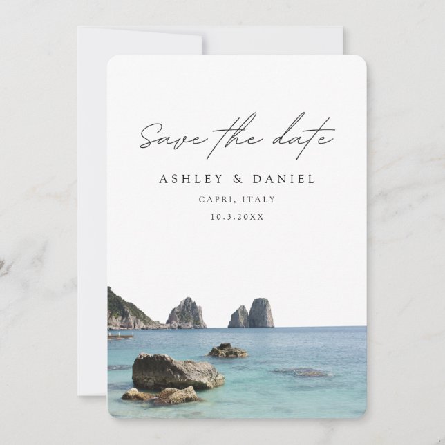 Capri Italy Wedding Save the Date Invitation (Front)