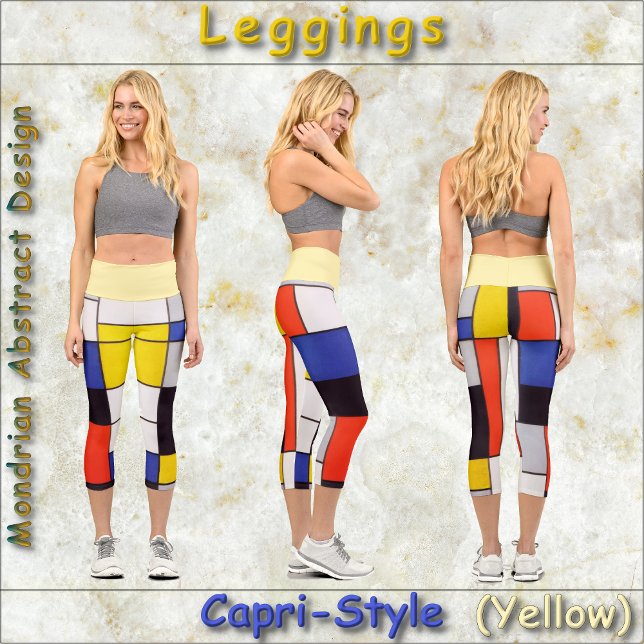 CAPRI LEGGINGS -Mondrian Abstract - Primary Colour (Creator Uploaded)