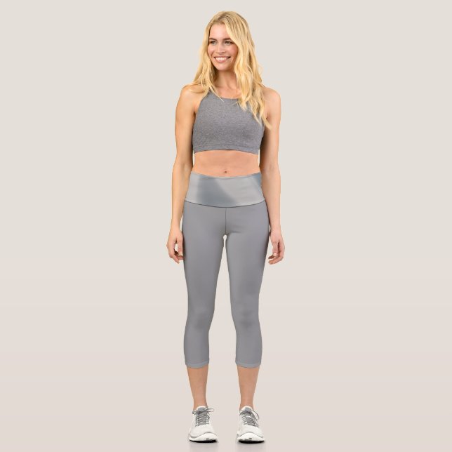 Capri Leggings Plus style Grey  (Front)
