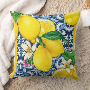Capri lemon pattern cushion