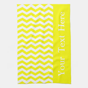Capri Lemon Wave Chevron customisable Tea Towel