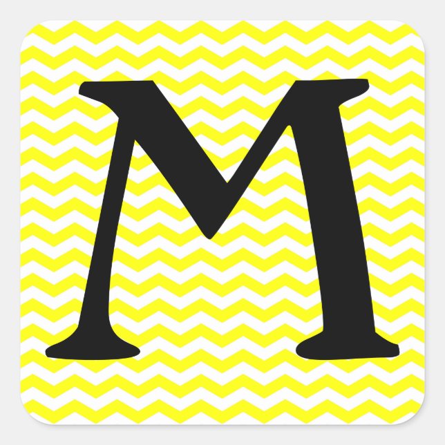 Capri Lemon Wave Chevron Square Sticker (Front)
